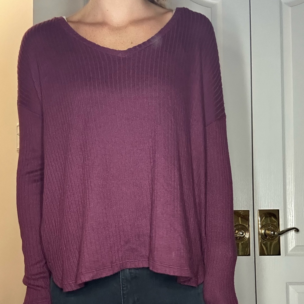 American Eagle Outfitters Purple Ribbed Top